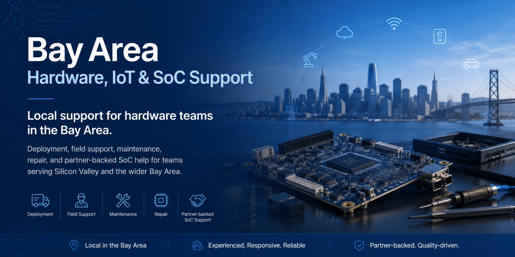Bay Area hardware, IoT, and SoC support banner